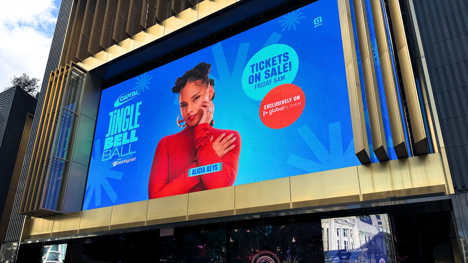 Alicia Keys on the Capital FM advert at Outernet