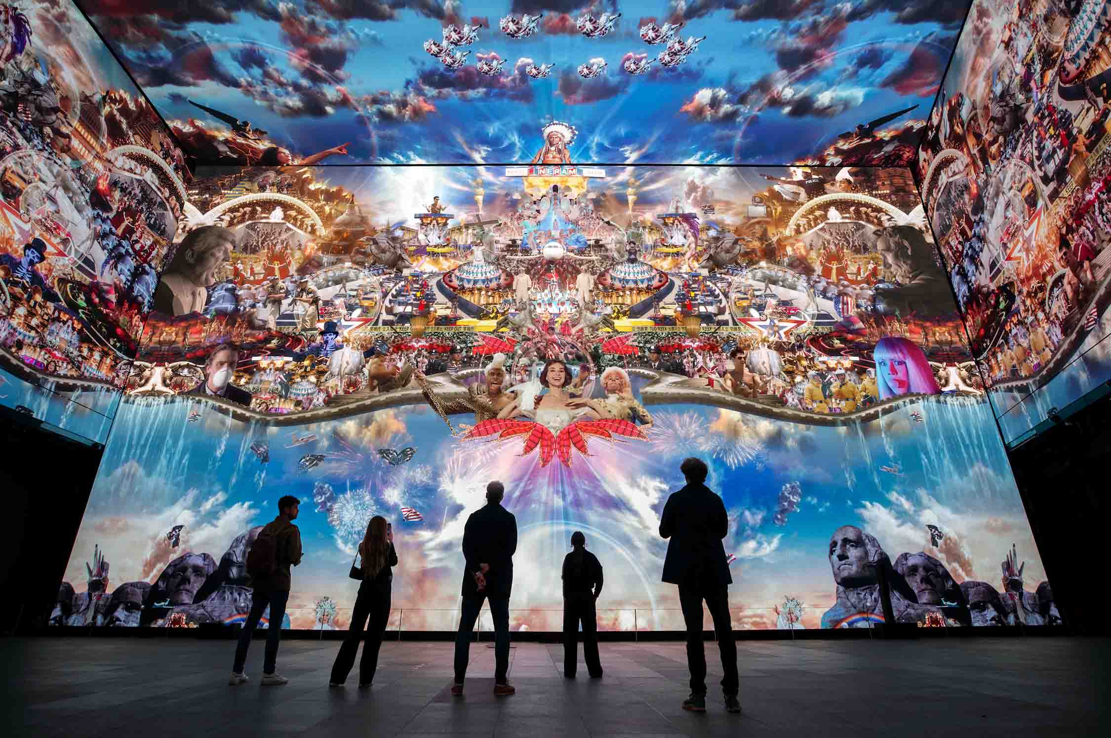 Visitors observing the Heaven's Gate artwork