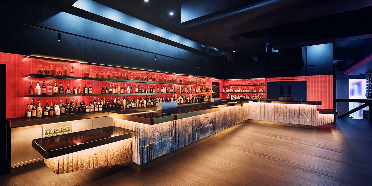 Cocktail bar inside Outernet