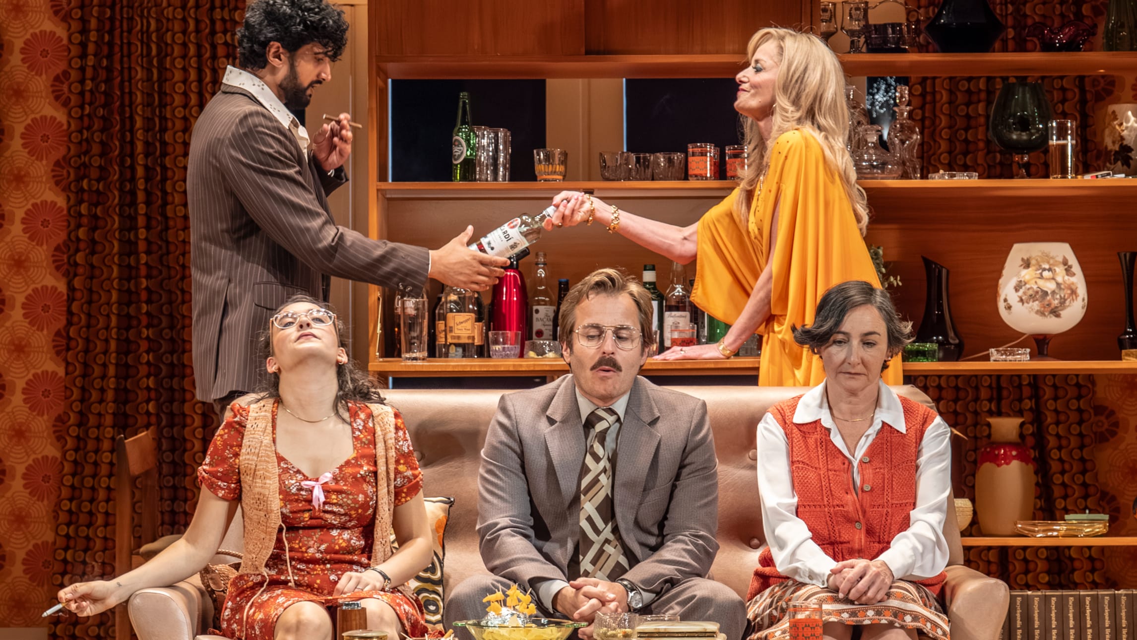 The cast of Abigail's Party at The Harold Pinter Theatre, London