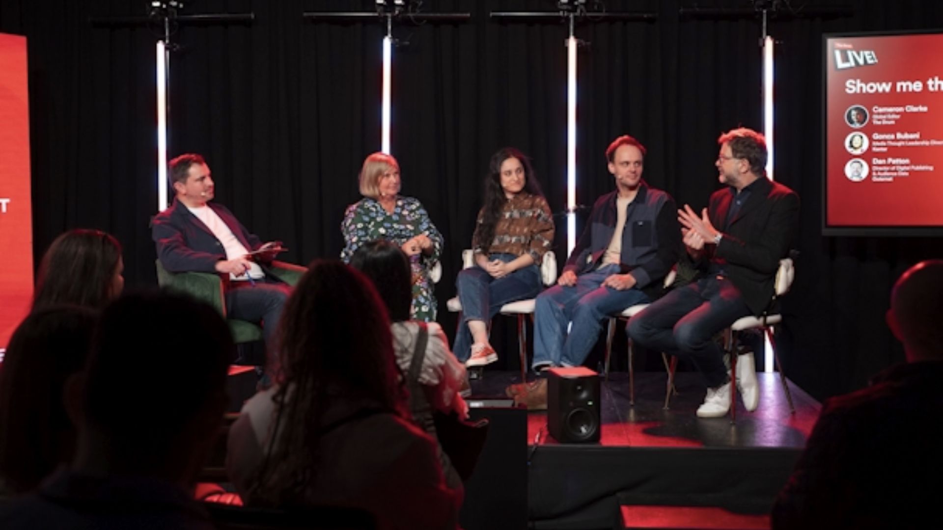 The panel members at The Drum Live