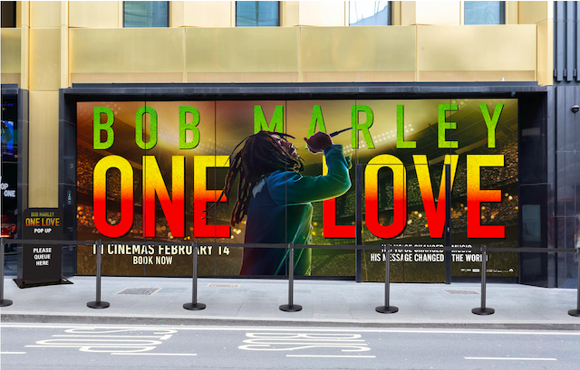 Bob Marley One Love Promo Image on the screen of Outernet