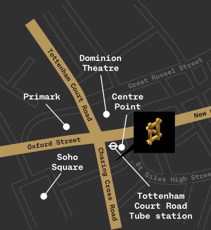 Map showing the location of Outernet in London