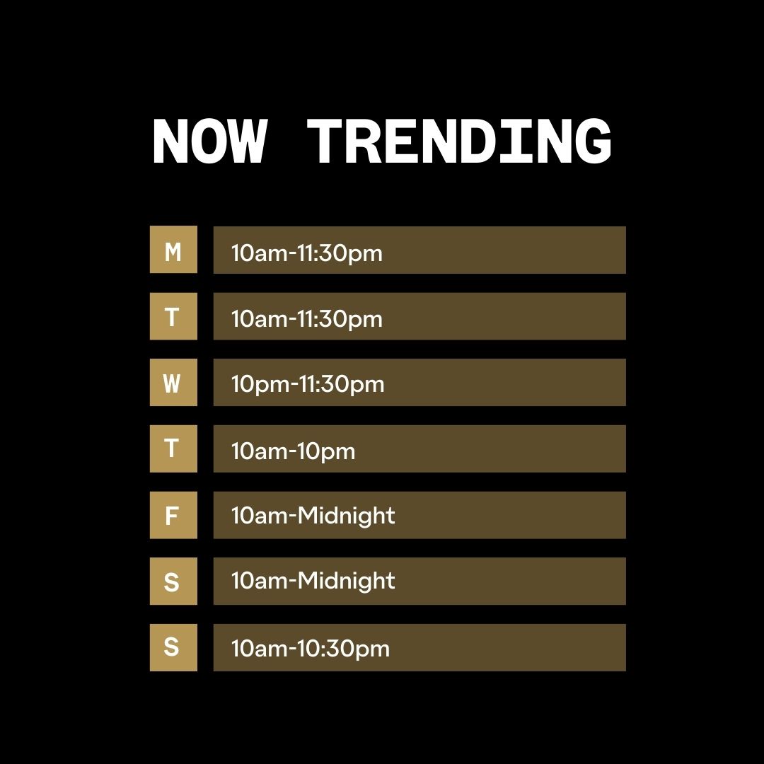 The Now Trending Building Weekly Opening Times March 2025