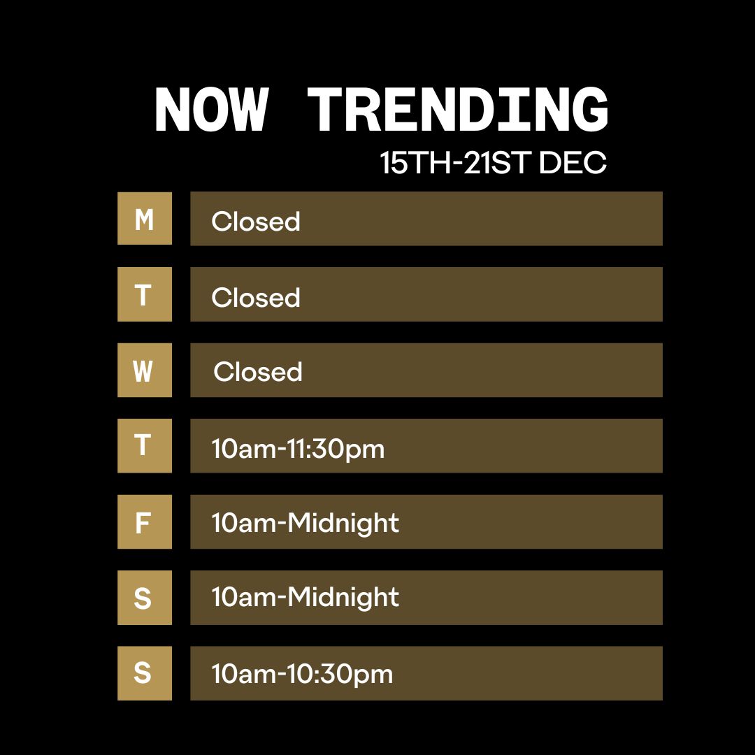 Outernet Now Trending Opening Times 15th December 2025