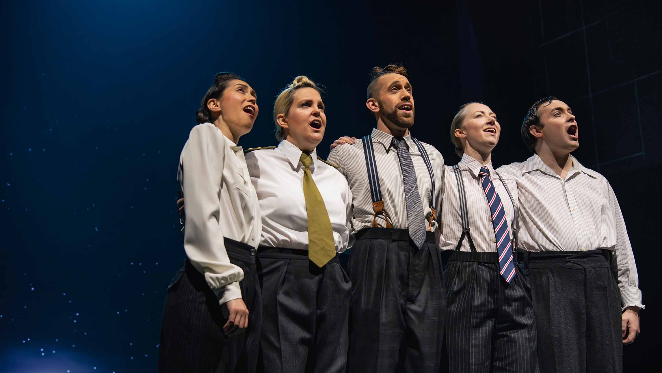 The cast of Operation Mincemeat at London's Fortune Theatre