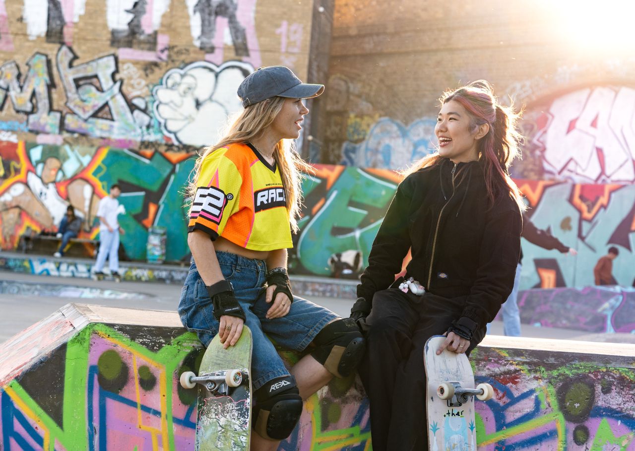 Two Queer Skateboarders by Winona Wee